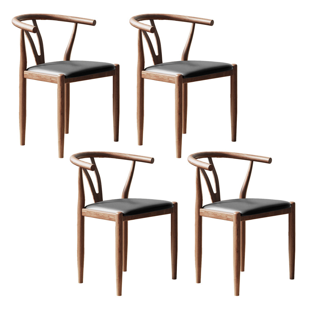 Nordic Style Metal Dining Arm Chair PU Leather Dining Chairs for Home Use Black Walnut Set of 4 Clearhalo ' kitchen&dining_furn' 'Dining Chairs' 'Dining Tables & Seating' 'dining_chair' 'Furniture' 'furniture_dining_chair' 'Kitchen & Dining Furniture' 'kitchen' 3455006