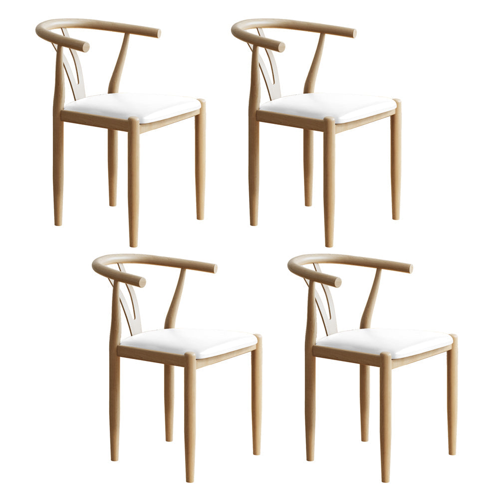 Nordic Style Metal Dining Arm Chair PU Leather Dining Chairs for Home Use White Natural Wood Set of 4 Clearhalo ' kitchen&dining_furn' 'Dining Chairs' 'Dining Tables & Seating' 'dining_chair' 'Furniture' 'furniture_dining_chair' 'Kitchen & Dining Furniture' 'kitchen' 3455007