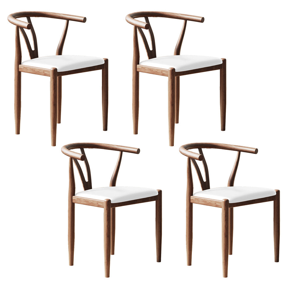 Nordic Style Metal Dining Arm Chair PU Leather Dining Chairs for Home Use White Walnut Set of 4 Clearhalo ' kitchen&dining_furn' 'Dining Chairs' 'Dining Tables & Seating' 'dining_chair' 'Furniture' 'furniture_dining_chair' 'Kitchen & Dining Furniture' 'kitchen' 3455008