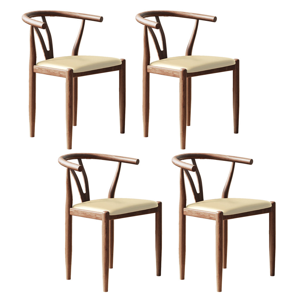 Nordic Style Metal Dining Arm Chair PU Leather Dining Chairs for Home Use Beige Walnut Set of 4 Clearhalo ' kitchen&dining_furn' 'Dining Chairs' 'Dining Tables & Seating' 'dining_chair' 'Furniture' 'furniture_dining_chair' 'Kitchen & Dining Furniture' 'kitchen' 3455012