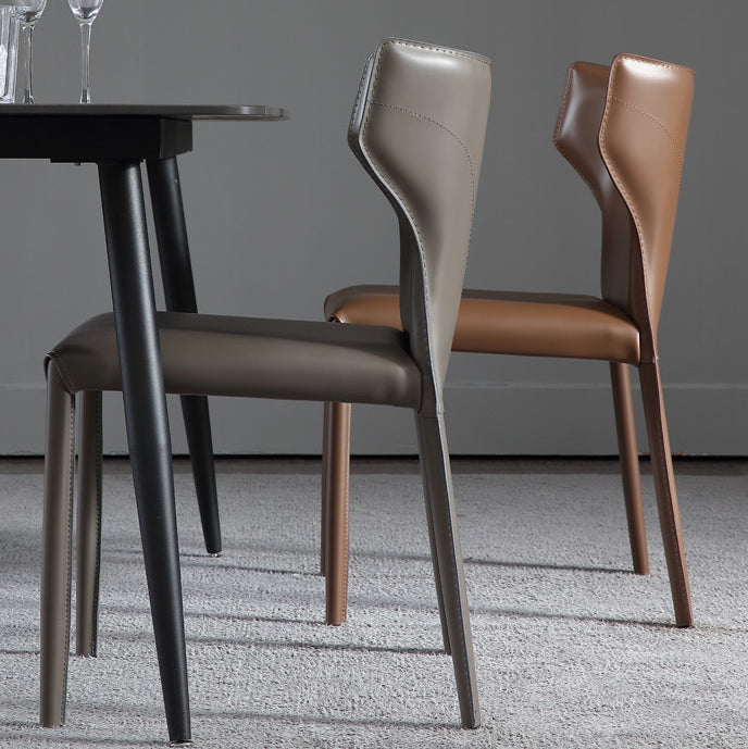 Contemporary Wingback Kitchen Dining Side Chair Metal Dining Side Chair Clearhalo ' kitchen&dining_furn' 'Dining Chairs' 'Dining Tables & Seating' 'dining_chair' 'Furniture' 'furniture_dining_chair' 'Kitchen & Dining Furniture' 'kitchen' 3455015