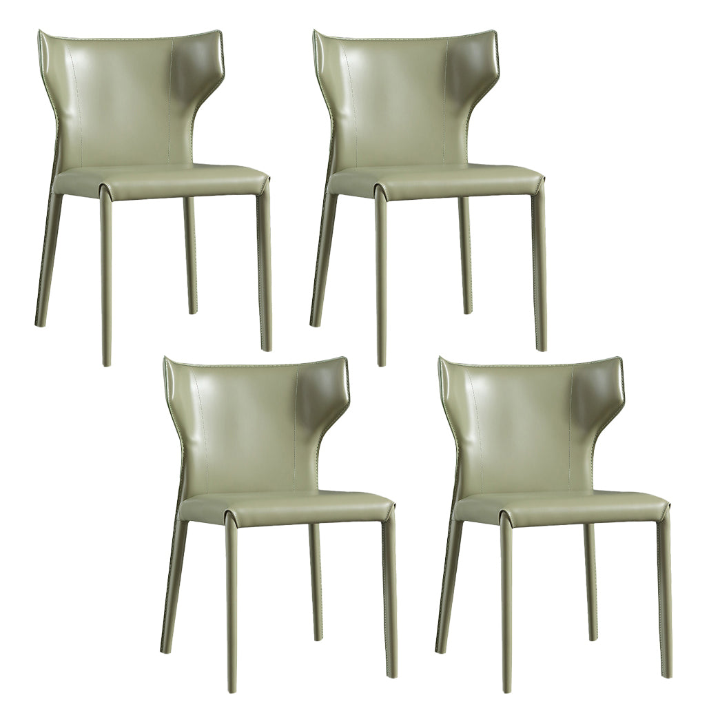 Contemporary Wingback Kitchen Dining Side Chair Metal Dining Side Chair Blackish Green Set of 4 Clearhalo ' kitchen&dining_furn' 'Dining Chairs' 'Dining Tables & Seating' 'dining_chair' 'Furniture' 'furniture_dining_chair' 'Kitchen & Dining Furniture' 'kitchen' 3455016