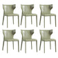 Contemporary Wingback Kitchen Dining Side Chair Metal Dining Side Chair Blackish Green Set of 6 Clearhalo ' kitchen&dining_furn' 'Dining Chairs' 'Dining Tables & Seating' 'dining_chair' 'Furniture' 'furniture_dining_chair' 'Kitchen & Dining Furniture' 'kitchen' 3455018