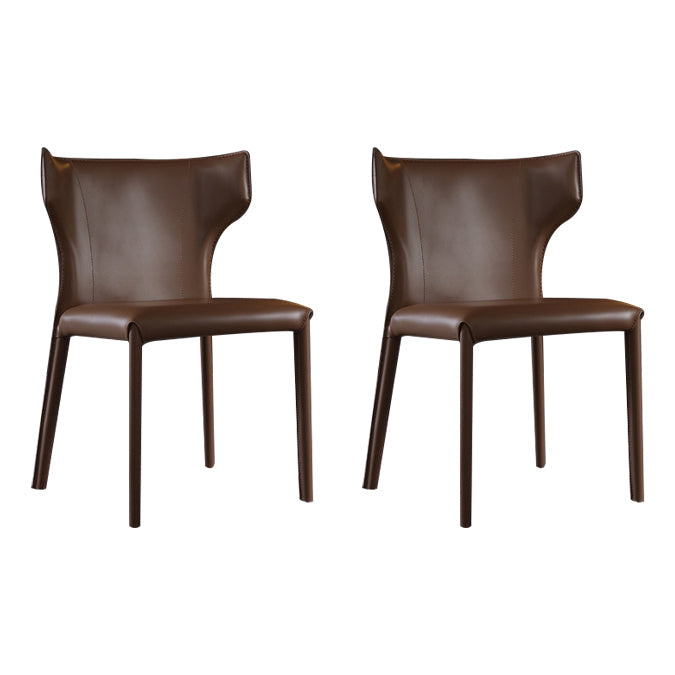 Contemporary Wingback Kitchen Dining Side Chair Metal Dining Side Chair Coffee Set of 2 Clearhalo ' kitchen&dining_furn' 'Dining Chairs' 'Dining Tables & Seating' 'dining_chair' 'Furniture' 'furniture_dining_chair' 'Kitchen & Dining Furniture' 'kitchen' 3455019