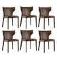Contemporary Wingback Kitchen Dining Side Chair Metal Dining Side Chair Coffee Set of 6 Clearhalo ' kitchen&dining_furn' 'Dining Chairs' 'Dining Tables & Seating' 'dining_chair' 'Furniture' 'furniture_dining_chair' 'Kitchen & Dining Furniture' 'kitchen' 3455023