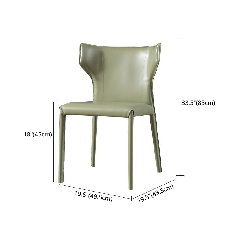 Contemporary Wingback Kitchen Dining Side Chair Metal Dining Side Chair Clearhalo ' kitchen&dining_furn' 'Dining Chairs' 'Dining Tables & Seating' 'dining_chair' 'Furniture' 'furniture_dining_chair' 'Kitchen & Dining Furniture' 'kitchen' 3455028