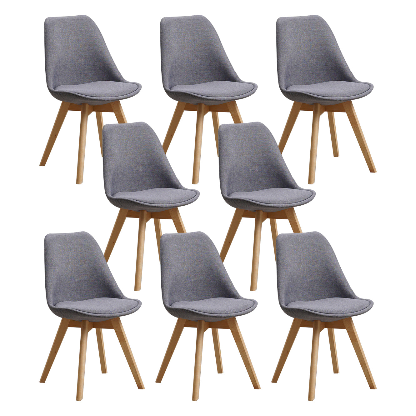Wood Scandinavian Brasserie Side Chair 17'' Wide Parsons Dining Chairs Dark Gray Set of 8 Clearhalo ' kitchen&dining_furn' 'Dining Chairs' 'Dining Tables & Seating' 'dining_chair' 'Furniture' 'furniture_dining_chair' 'Kitchen & Dining Furniture' 'kitchen' 3455033