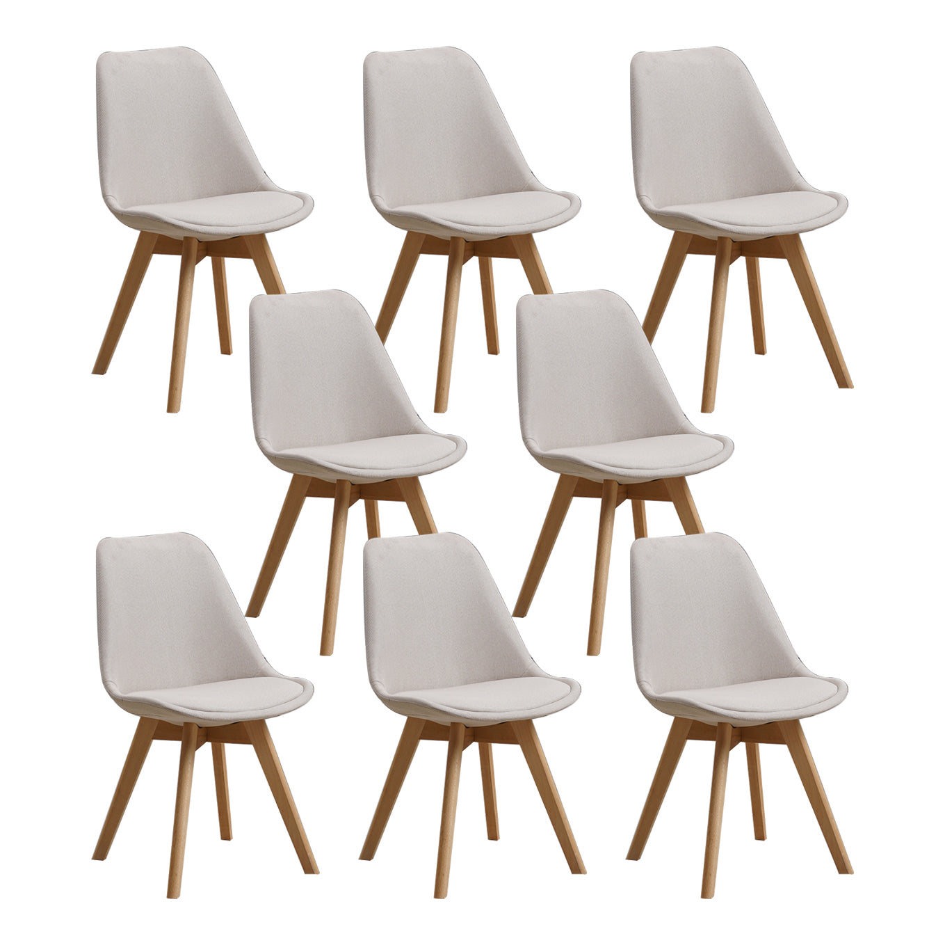 Wood Scandinavian Brasserie Side Chair 17'' Wide Parsons Dining Chairs White Set of 8 Clearhalo ' kitchen&dining_furn' 'Dining Chairs' 'Dining Tables & Seating' 'dining_chair' 'Furniture' 'furniture_dining_chair' 'Kitchen & Dining Furniture' 'kitchen' 3455037