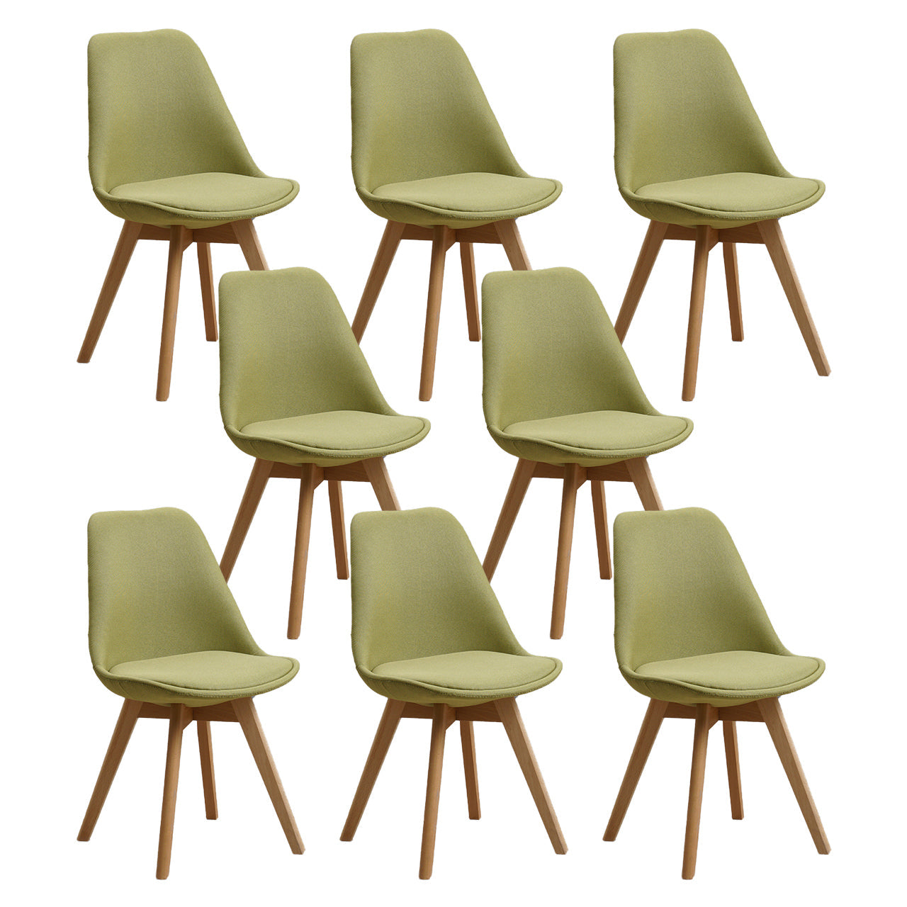 Wood Scandinavian Brasserie Side Chair 17'' Wide Parsons Dining Chairs Green Set of 8 Clearhalo ' kitchen&dining_furn' 'Dining Chairs' 'Dining Tables & Seating' 'dining_chair' 'Furniture' 'furniture_dining_chair' 'Kitchen & Dining Furniture' 'kitchen' 3455040