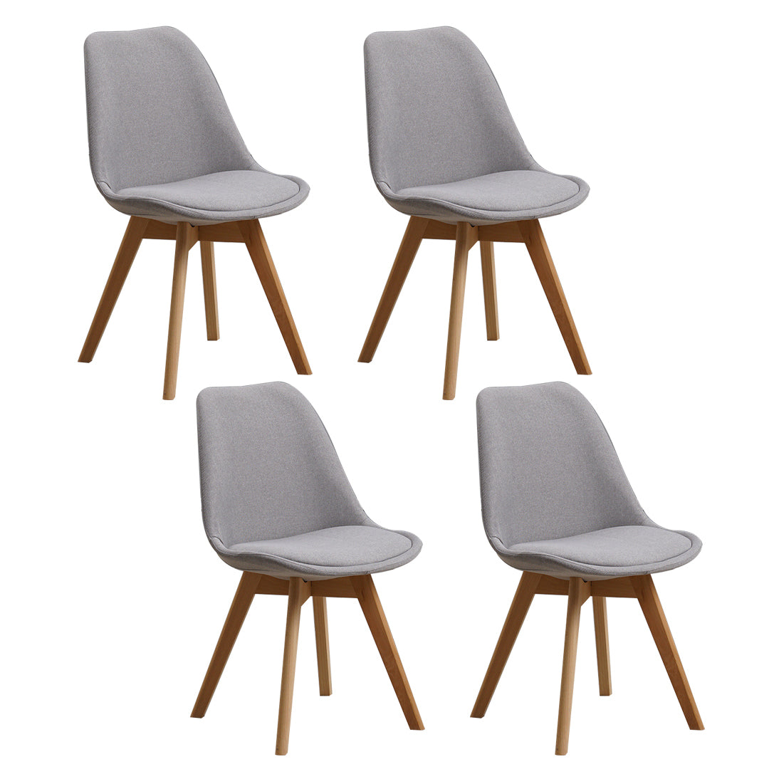 Wood Scandinavian Brasserie Side Chair 17'' Wide Parsons Dining Chairs Light Gray Set of 4 Clearhalo ' kitchen&dining_furn' 'Dining Chairs' 'Dining Tables & Seating' 'dining_chair' 'Furniture' 'furniture_dining_chair' 'Kitchen & Dining Furniture' 'kitchen' 3455049