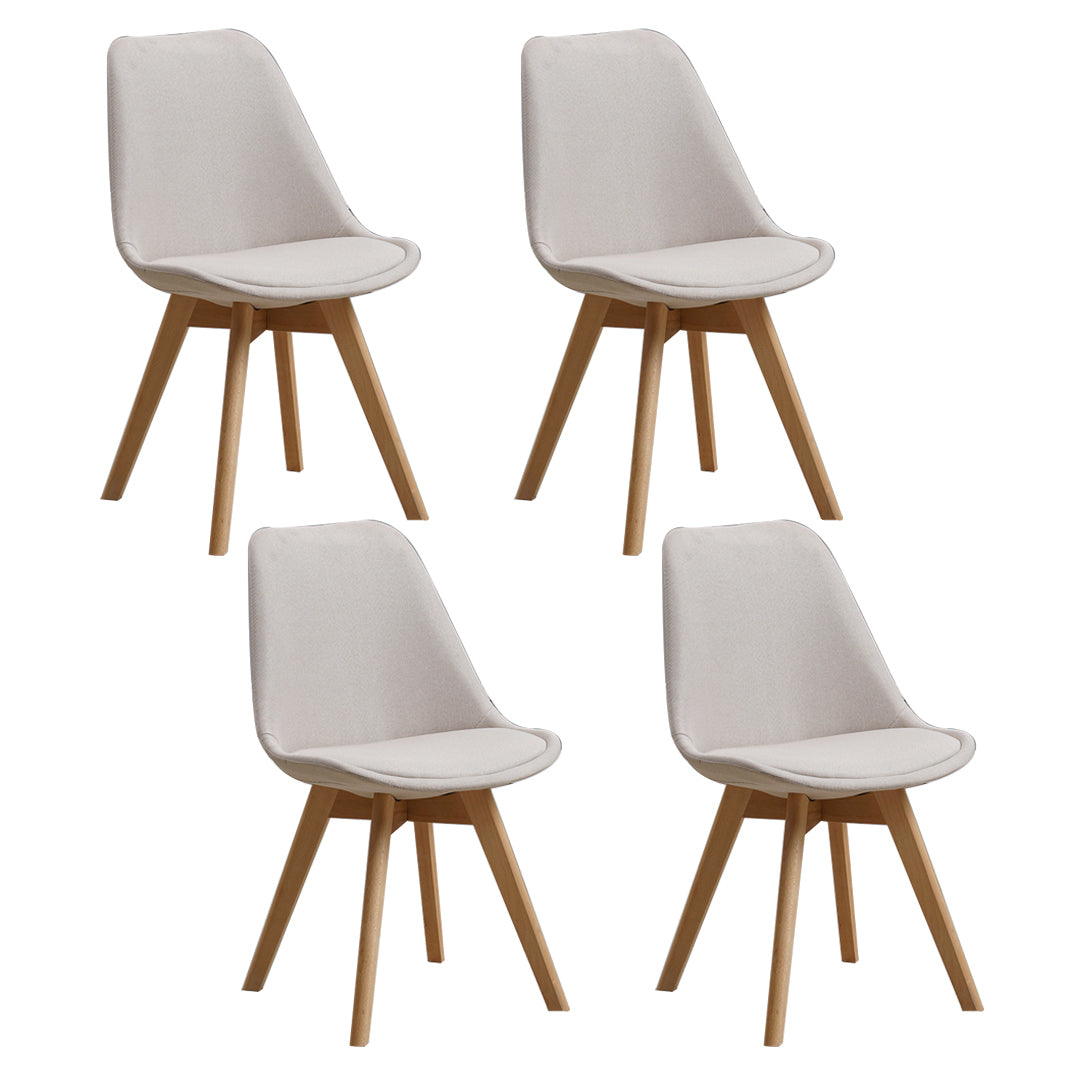 Wood Scandinavian Brasserie Side Chair 17'' Wide Parsons Dining Chairs White Set of 4 Clearhalo ' kitchen&dining_furn' 'Dining Chairs' 'Dining Tables & Seating' 'dining_chair' 'Furniture' 'furniture_dining_chair' 'Kitchen & Dining Furniture' 'kitchen' 3455051
