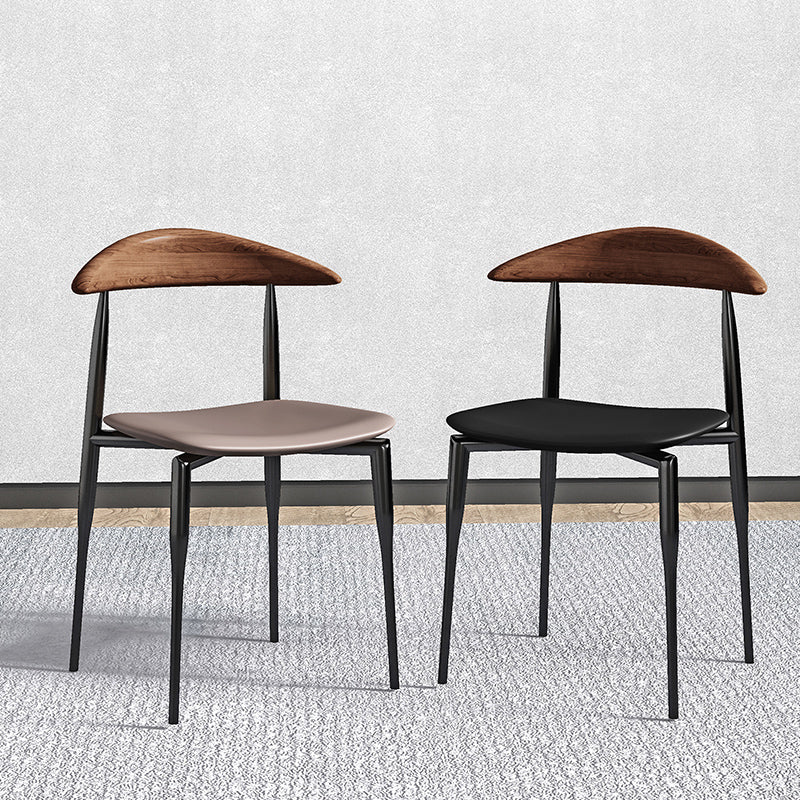 Contemporary Style Wood Dining Side Chairs Cow Horn Armless Chair for Home Use Clearhalo ' kitchen&dining_furn' 'Dining Chairs' 'Dining Tables & Seating' 'dining_chair' 'Furniture' 'furniture_dining_chair' 'Kitchen & Dining Furniture' 'kitchen' 3455058