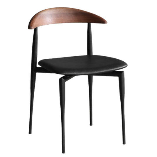 Contemporary Style Wood Dining Side Chairs Cow Horn Armless Chair for Home Use Black 1 Piece Clearhalo ' kitchen&dining_furn' 'Dining Chairs' 'Dining Tables & Seating' 'dining_chair' 'Furniture' 'furniture_dining_chair' 'Kitchen & Dining Furniture' 'kitchen' 3455059
