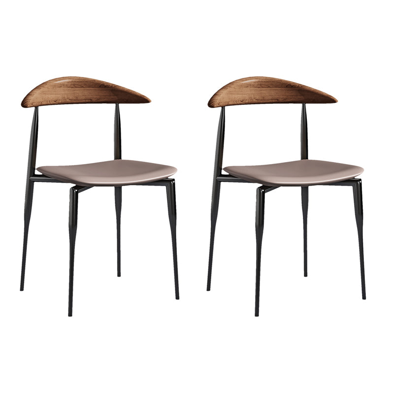 Contemporary Style Wood Dining Side Chairs Cow Horn Armless Chair for Home Use Grey Set of 2 Clearhalo ' kitchen&dining_furn' 'Dining Chairs' 'Dining Tables & Seating' 'dining_chair' 'Furniture' 'furniture_dining_chair' 'Kitchen & Dining Furniture' 'kitchen' 3455062