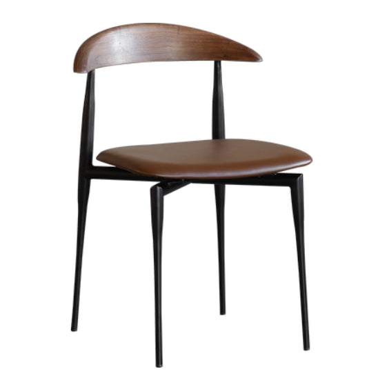 Contemporary Style Wood Dining Side Chairs Cow Horn Armless Chair for Home Use Brown 1 Piece Clearhalo ' kitchen&dining_furn' 'Dining Chairs' 'Dining Tables & Seating' 'dining_chair' 'Furniture' 'furniture_dining_chair' 'Kitchen & Dining Furniture' 'kitchen' 3455064