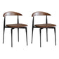 Contemporary Style Wood Dining Side Chairs Cow Horn Armless Chair for Home Use Brown Set of 2 Clearhalo ' kitchen&dining_furn' 'Dining Chairs' 'Dining Tables & Seating' 'dining_chair' 'Furniture' 'furniture_dining_chair' 'Kitchen & Dining Furniture' 'kitchen' 3455066