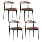 Contemporary Style Wood Dining Side Chairs Cow Horn Armless Chair for Home Use Brown Set of 4 Clearhalo ' kitchen&dining_furn' 'Dining Chairs' 'Dining Tables & Seating' 'dining_chair' 'Furniture' 'furniture_dining_chair' 'Kitchen & Dining Furniture' 'kitchen' 3455072