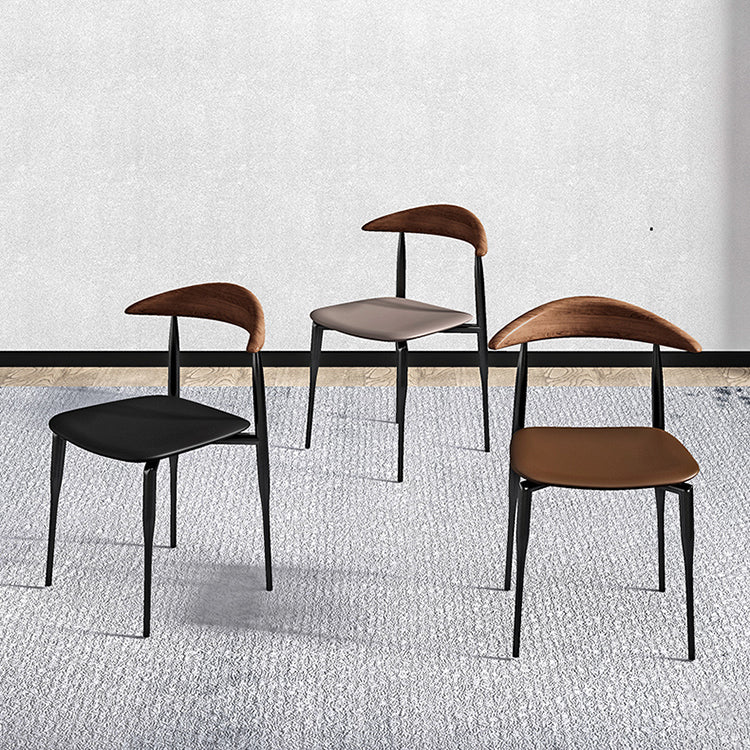 Contemporary Style Wood Dining Side Chairs Cow Horn Armless Chair for Home Use Clearhalo ' kitchen&dining_furn' 'Dining Chairs' 'Dining Tables & Seating' 'dining_chair' 'Furniture' 'furniture_dining_chair' 'Kitchen & Dining Furniture' 'kitchen' 3455073