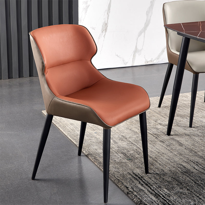 Contemporary Metal Armless Dining Chairs Wingback Side Chair for Home Use Clearhalo ' kitchen&dining_furn' 'Dining Chairs' 'Dining Tables & Seating' 'dining_chair' 'Furniture' 'furniture_dining_chair' 'Kitchen & Dining Furniture' 'kitchen' 3455081