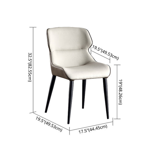 Contemporary Metal Armless Dining Chairs Wingback Side Chair for Home Use Clearhalo ' kitchen&dining_furn' 'Dining Chairs' 'Dining Tables & Seating' 'dining_chair' 'Furniture' 'furniture_dining_chair' 'Kitchen & Dining Furniture' 'kitchen' 3455090