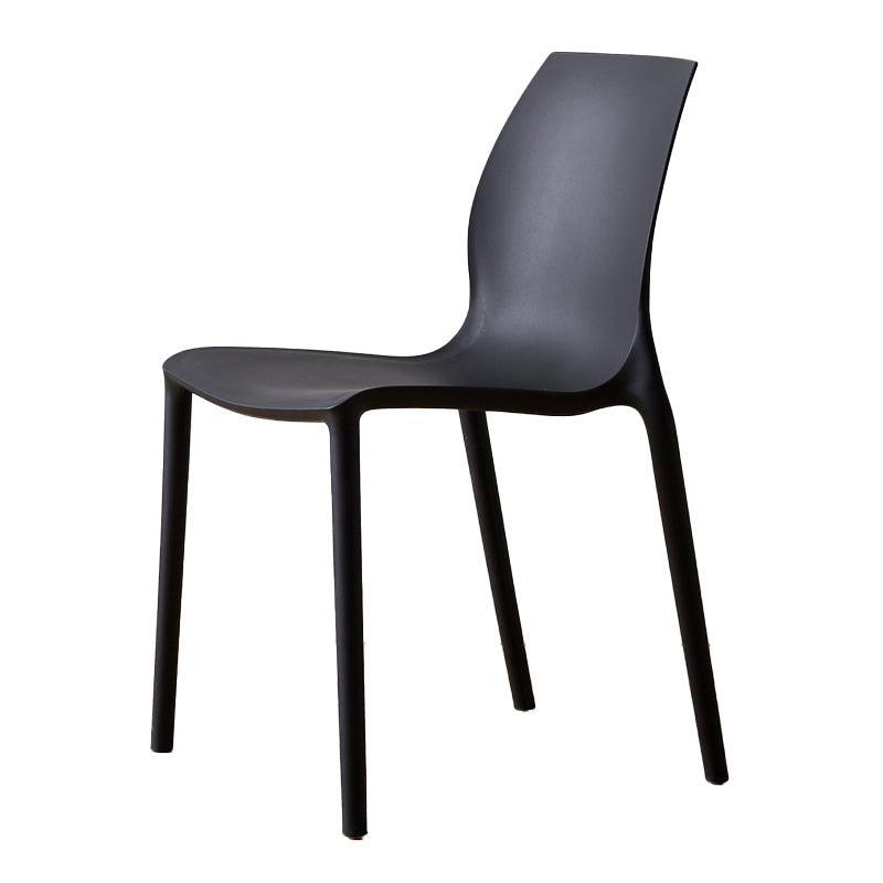Contemporary Plastic Dining Side Chair Stackable Side Chair Set for Dining Room Black 1 Piece Clearhalo ' kitchen&dining_furn' 'Dining Chairs' 'Dining Tables & Seating' 'dining_chair' 'Furniture' 'furniture_dining_chair' 'Kitchen & Dining Furniture' 'kitchen' 3455092