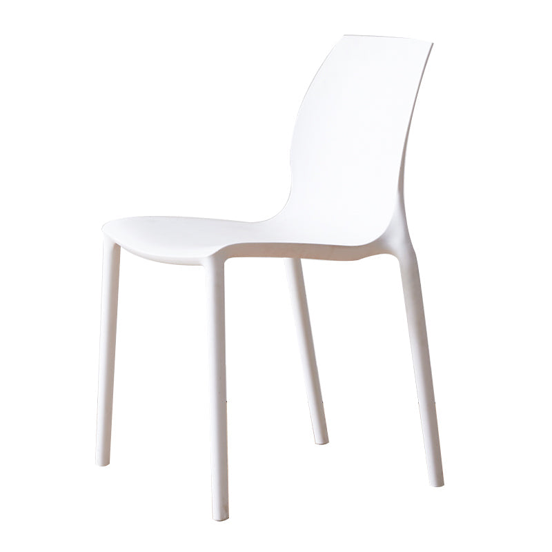 Contemporary Plastic Dining Side Chair Stackable Side Chair Set for Dining Room White 1 Piece Clearhalo ' kitchen&dining_furn' 'Dining Chairs' 'Dining Tables & Seating' 'dining_chair' 'Furniture' 'furniture_dining_chair' 'Kitchen & Dining Furniture' 'kitchen' 3455093