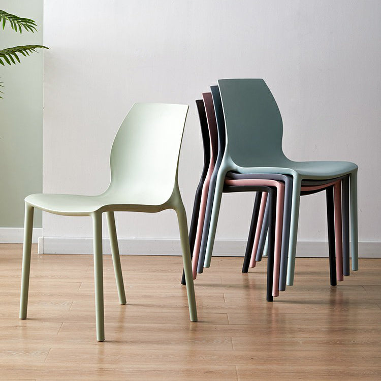 Contemporary Plastic Dining Side Chair Stackable Side Chair Set for Dining Room Clearhalo ' kitchen&dining_furn' 'Dining Chairs' 'Dining Tables & Seating' 'dining_chair' 'Furniture' 'furniture_dining_chair' 'Kitchen & Dining Furniture' 'kitchen' 3455094