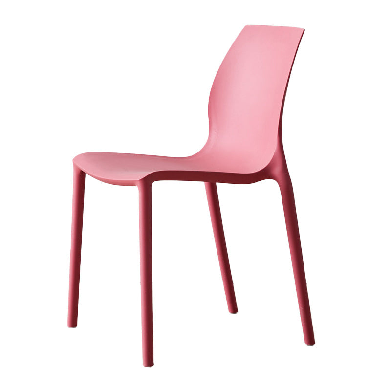 Contemporary Plastic Dining Side Chair Stackable Side Chair Set for Dining Room Red 1 Piece Clearhalo ' kitchen&dining_furn' 'Dining Chairs' 'Dining Tables & Seating' 'dining_chair' 'Furniture' 'furniture_dining_chair' 'Kitchen & Dining Furniture' 'kitchen' 3455095