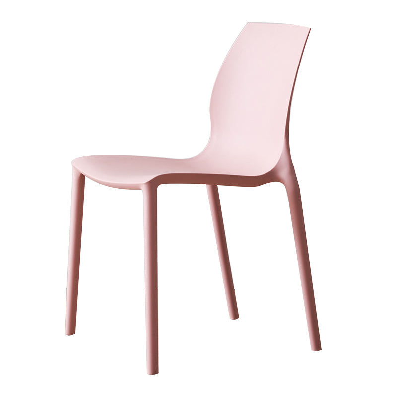 Contemporary Plastic Dining Side Chair Stackable Side Chair Set for Dining Room Pink 1 Piece Clearhalo ' kitchen&dining_furn' 'Dining Chairs' 'Dining Tables & Seating' 'dining_chair' 'Furniture' 'furniture_dining_chair' 'Kitchen & Dining Furniture' 'kitchen' 3455098