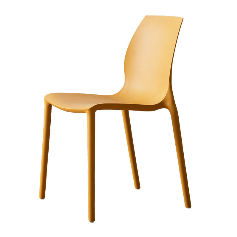 Contemporary Plastic Dining Side Chair Stackable Side Chair Set for Dining Room Yellow 1 Piece Clearhalo ' kitchen&dining_furn' 'Dining Chairs' 'Dining Tables & Seating' 'dining_chair' 'Furniture' 'furniture_dining_chair' 'Kitchen & Dining Furniture' 'kitchen' 3455099