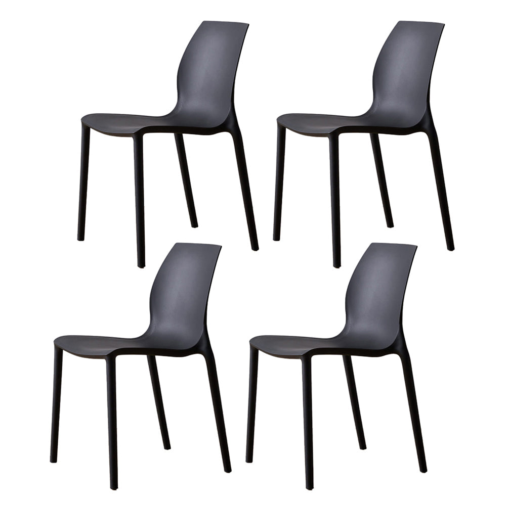 Contemporary Plastic Dining Side Chair Stackable Side Chair Set for Dining Room Black Set of 4 Clearhalo ' kitchen&dining_furn' 'Dining Chairs' 'Dining Tables & Seating' 'dining_chair' 'Furniture' 'furniture_dining_chair' 'Kitchen & Dining Furniture' 'kitchen' 3455107