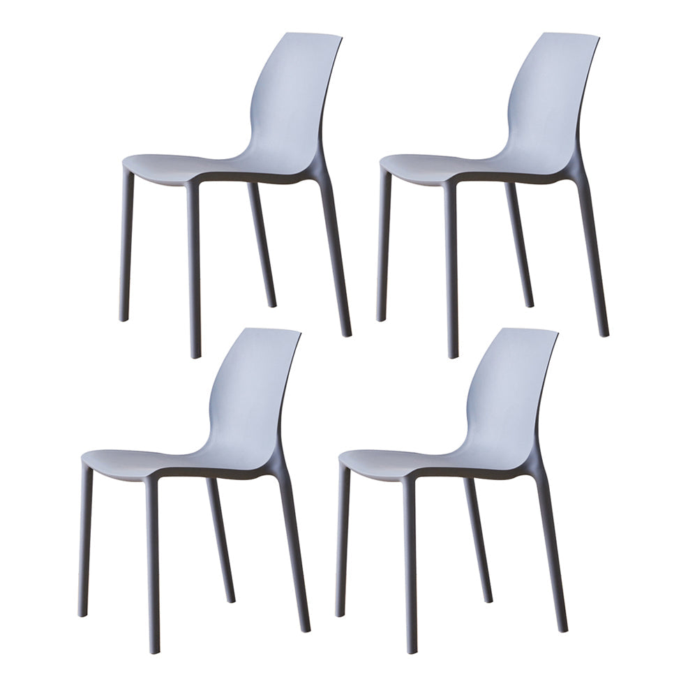 Contemporary Plastic Dining Side Chair Stackable Side Chair Set for Dining Room Grey Set of 4 Clearhalo ' kitchen&dining_furn' 'Dining Chairs' 'Dining Tables & Seating' 'dining_chair' 'Furniture' 'furniture_dining_chair' 'Kitchen & Dining Furniture' 'kitchen' 3455110