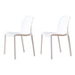 Contemporary Plastic Dining Side Chair Stackable Side Chair Set for Dining Room White Set of 2 Clearhalo ' kitchen&dining_furn' 'Dining Chairs' 'Dining Tables & Seating' 'dining_chair' 'Furniture' 'furniture_dining_chair' 'Kitchen & Dining Furniture' 'kitchen' 3455111