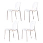 Contemporary Plastic Dining Side Chair Stackable Side Chair Set for Dining Room White Set of 4 Clearhalo ' kitchen&dining_furn' 'Dining Chairs' 'Dining Tables & Seating' 'dining_chair' 'Furniture' 'furniture_dining_chair' 'Kitchen & Dining Furniture' 'kitchen' 3455112