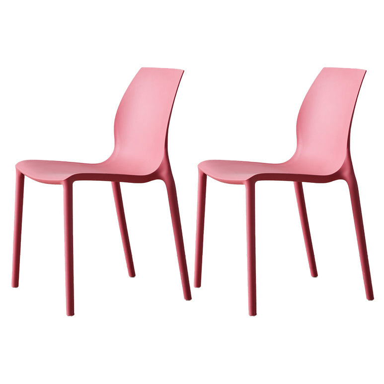 Contemporary Plastic Dining Side Chair Stackable Side Chair Set for Dining Room Red Set of 2 Clearhalo ' kitchen&dining_furn' 'Dining Chairs' 'Dining Tables & Seating' 'dining_chair' 'Furniture' 'furniture_dining_chair' 'Kitchen & Dining Furniture' 'kitchen' 3455113