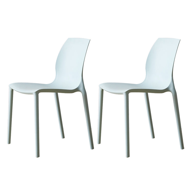Contemporary Plastic Dining Side Chair Stackable Side Chair Set for Dining Room Blue Set of 2 Clearhalo ' kitchen&dining_furn' 'Dining Chairs' 'Dining Tables & Seating' 'dining_chair' 'Furniture' 'furniture_dining_chair' 'Kitchen & Dining Furniture' 'kitchen' 3455119