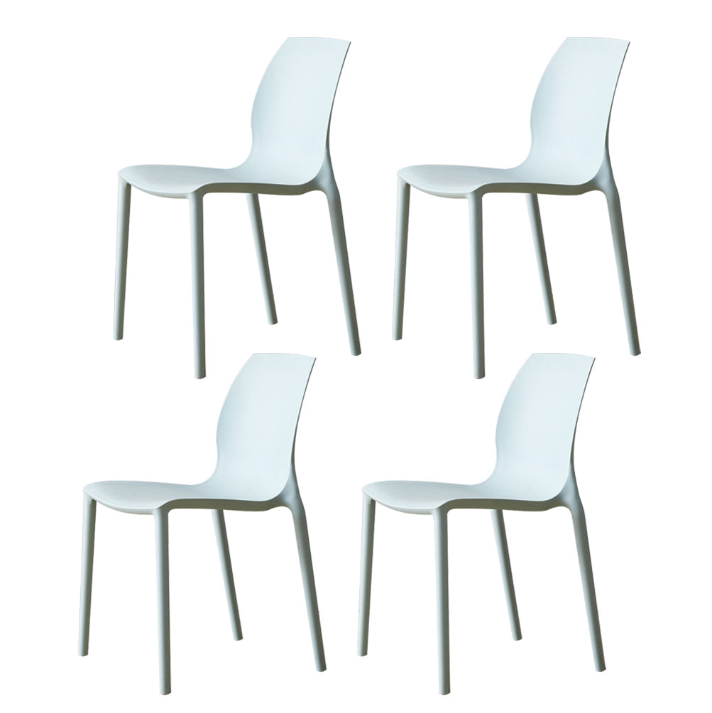 Contemporary Plastic Dining Side Chair Stackable Side Chair Set for Dining Room Blue Set of 4 Clearhalo ' kitchen&dining_furn' 'Dining Chairs' 'Dining Tables & Seating' 'dining_chair' 'Furniture' 'furniture_dining_chair' 'Kitchen & Dining Furniture' 'kitchen' 3455120