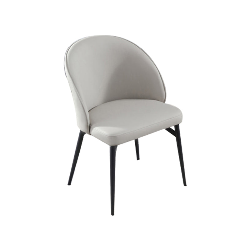 Metal Base Indoor Chair 20'' Wide Parsons Leather Chair for Restaurant Light Gray 1 Piece Clearhalo ' kitchen&dining_furn' 'Dining Chairs' 'Dining Tables & Seating' 'dining_chair' 'Furniture' 'furniture_dining_chair' 'Kitchen & Dining Furniture' 'kitchen' 3455124