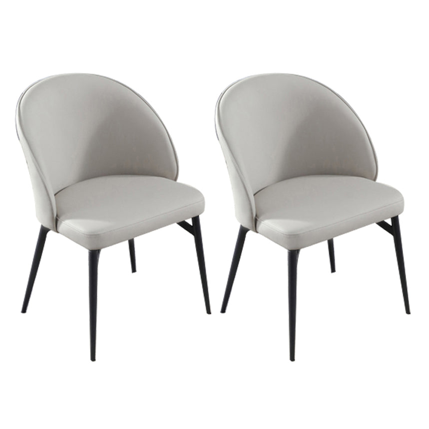 Metal Base Indoor Chair 20'' Wide Parsons Leather Chair for Restaurant Light Gray Set of 2 Clearhalo ' kitchen&dining_furn' 'Dining Chairs' 'Dining Tables & Seating' 'dining_chair' 'Furniture' 'furniture_dining_chair' 'Kitchen & Dining Furniture' 'kitchen' 3455127