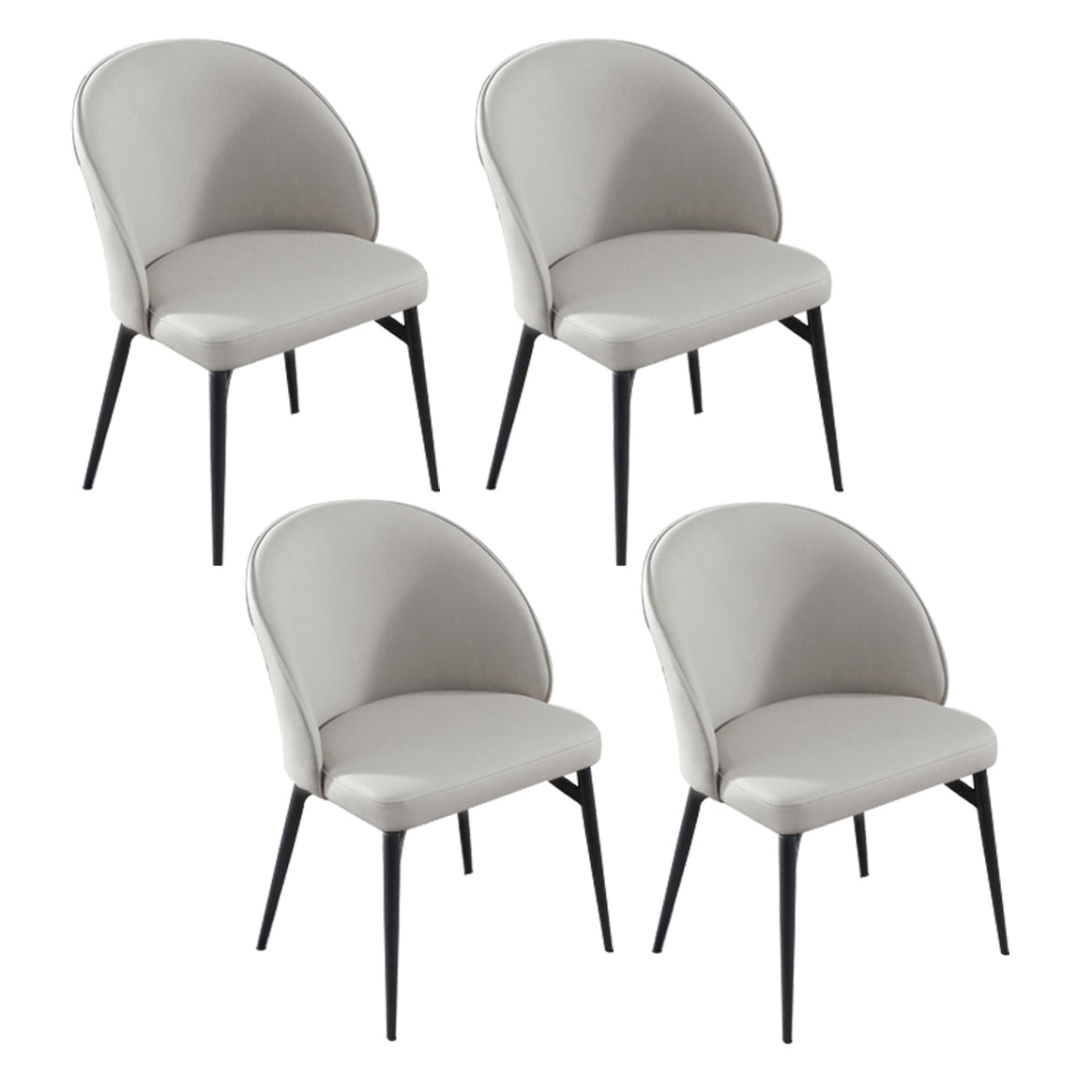 Metal Base Indoor Chair 20'' Wide Parsons Leather Chair for Restaurant Light Gray Set of 4 Clearhalo ' kitchen&dining_furn' 'Dining Chairs' 'Dining Tables & Seating' 'dining_chair' 'Furniture' 'furniture_dining_chair' 'Kitchen & Dining Furniture' 'kitchen' 3455130