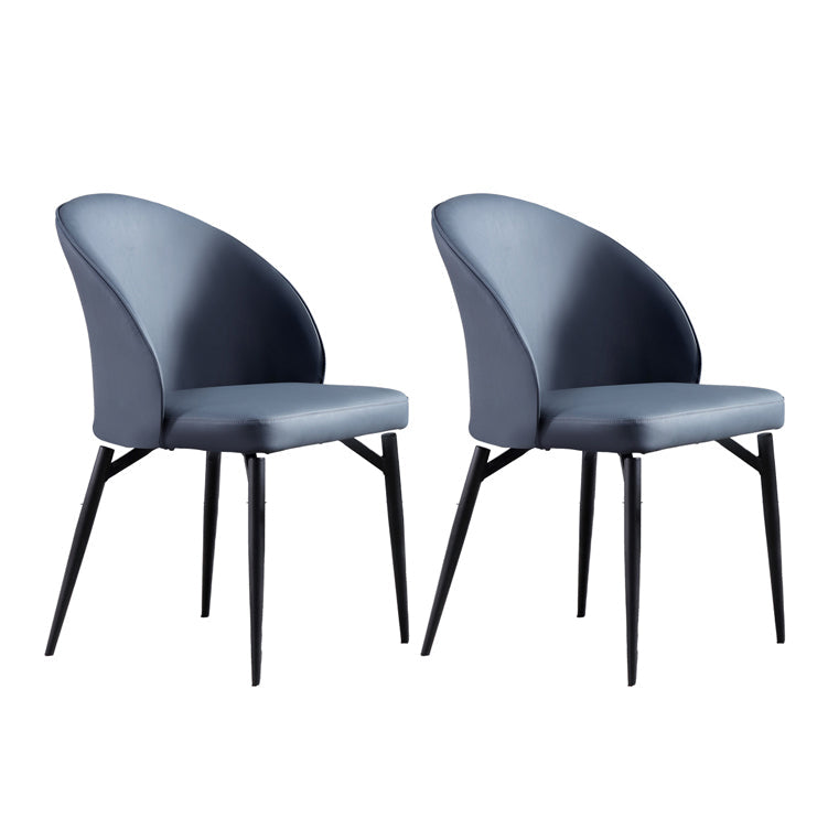 Metal Base Indoor Chair 20'' Wide Parsons Leather Chair for Restaurant Royal Blue Set of 2 Clearhalo ' kitchen&dining_furn' 'Dining Chairs' 'Dining Tables & Seating' 'dining_chair' 'Furniture' 'furniture_dining_chair' 'Kitchen & Dining Furniture' 'kitchen' 3455132