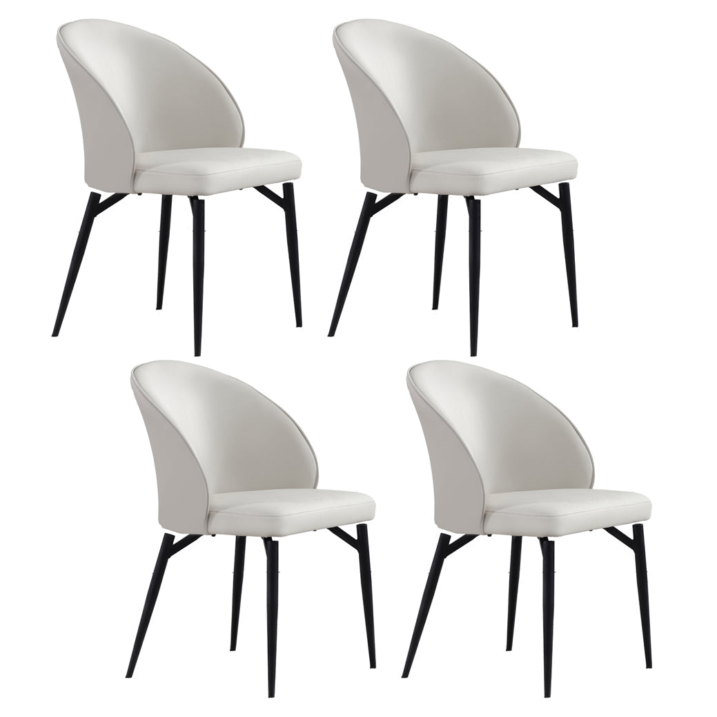 Metal Base Indoor Chair 20'' Wide Parsons Leather Chair for Restaurant Off-White Set of 4 Clearhalo ' kitchen&dining_furn' 'Dining Chairs' 'Dining Tables & Seating' 'dining_chair' 'Furniture' 'furniture_dining_chair' 'Kitchen & Dining Furniture' 'kitchen' 3455141