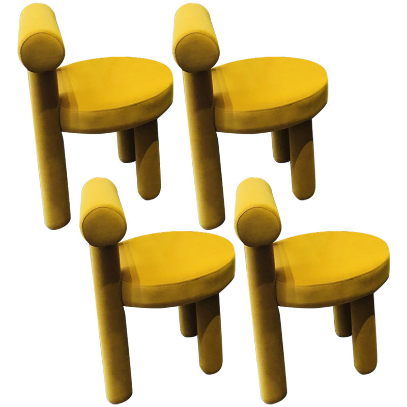 Contemporary Side Wood Dining Room Chair Open Back Dining Side Chair for Home Use Yellow Set of 4 Clearhalo ' kitchen&dining_furn' 'Dining Chairs' 'Dining Tables & Seating' 'dining_chair' 'Furniture' 'furniture_dining_chair' 'Kitchen & Dining Furniture' 'kitchen' 3455149