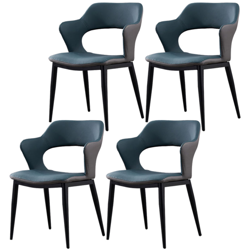 Contemporary Dining Chair Upholstered Open Back Dining Side Chair for Home Blue Set of 4 Clearhalo ' kitchen&dining_furn' 'Dining Chairs' 'Dining Tables & Seating' 'dining_chair' 'Furniture' 'furniture_dining_chair' 'Kitchen & Dining Furniture' 'kitchen' 3455161