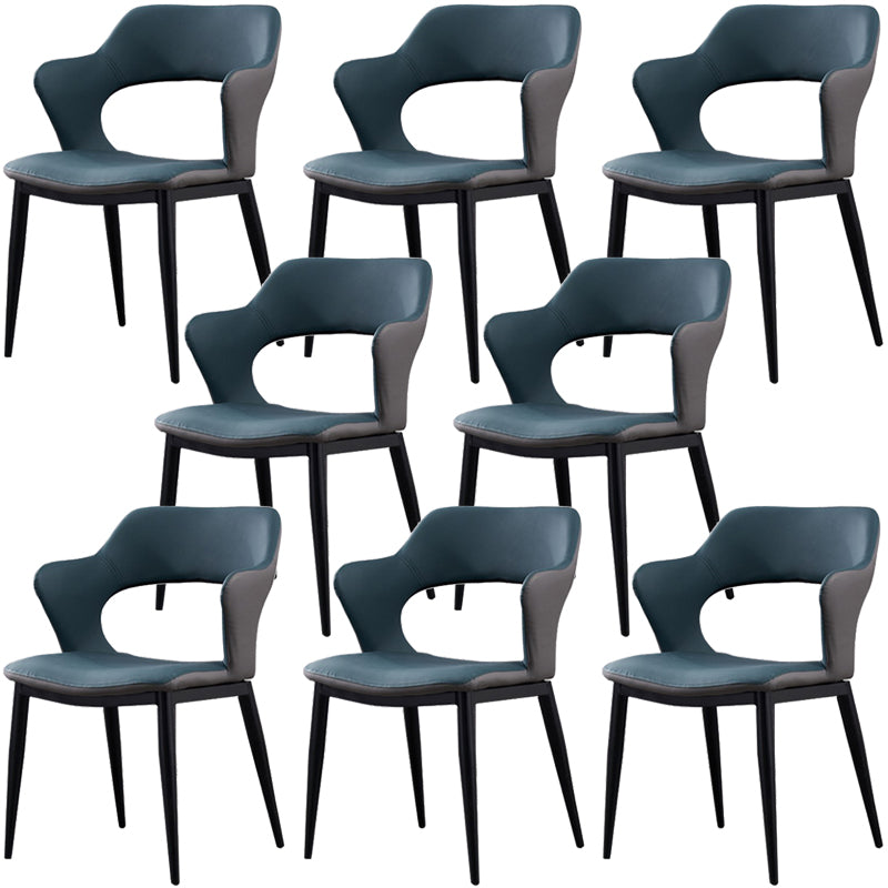 Contemporary Dining Chair Upholstered Open Back Dining Side Chair for Home Blue Set of 8 Clearhalo ' kitchen&dining_furn' 'Dining Chairs' 'Dining Tables & Seating' 'dining_chair' 'Furniture' 'furniture_dining_chair' 'Kitchen & Dining Furniture' 'kitchen' 3455163