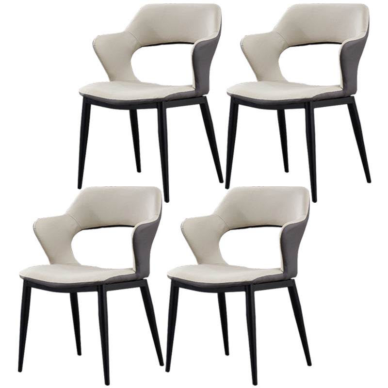 Contemporary Dining Chair Upholstered Open Back Dining Side Chair for Home Off-White Set of 4 Clearhalo ' kitchen&dining_furn' 'Dining Chairs' 'Dining Tables & Seating' 'dining_chair' 'Furniture' 'furniture_dining_chair' 'Kitchen & Dining Furniture' 'kitchen' 3455164