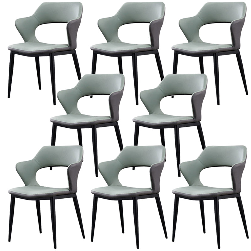 Contemporary Dining Chair Upholstered Open Back Dining Side Chair for Home Green Set of 8 Clearhalo ' kitchen&dining_furn' 'Dining Chairs' 'Dining Tables & Seating' 'dining_chair' 'Furniture' 'furniture_dining_chair' 'Kitchen & Dining Furniture' 'kitchen' 3455170