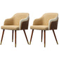 Contemporary Square Dining Side Chair Parsons Arm Chair for Kitchen with Wooden Legs Khaki Set of 2 Clearhalo ' kitchen&dining_furn' 'Dining Chairs' 'Dining Tables & Seating' 'dining_chair' 'Furniture' 'furniture_dining_chair' 'Kitchen & Dining Furniture' 'kitchen' 3455185