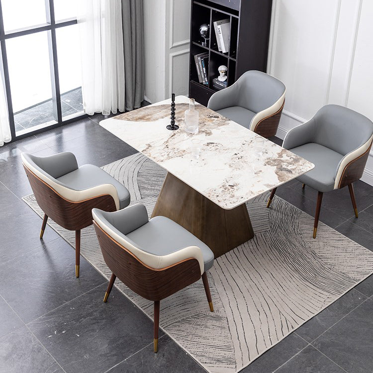 Contemporary Square Dining Side Chair Parsons Arm Chair for Kitchen with Wooden Legs Clearhalo ' kitchen&dining_furn' 'Dining Chairs' 'Dining Tables & Seating' 'dining_chair' 'Furniture' 'furniture_dining_chair' 'Kitchen & Dining Furniture' 'kitchen' 3455189