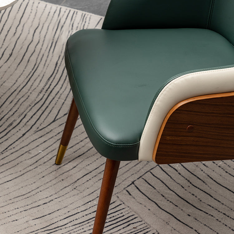 Contemporary Square Dining Side Chair Parsons Arm Chair for Kitchen with Wooden Legs Clearhalo ' kitchen&dining_furn' 'Dining Chairs' 'Dining Tables & Seating' 'dining_chair' 'Furniture' 'furniture_dining_chair' 'Kitchen & Dining Furniture' 'kitchen' 3455196